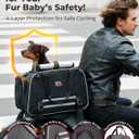 KEMIMOTO Motorcycle Dog Carrier Expandable, Airline Approved Pet Carrier Shoulder for Small Dogs & Cats Under 17 lbs, 18x11x11 Inch Soft-Sided Travel Bag, Folding & Portable for Cruiser Touring