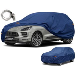 Heavyweight Waterproof Car Cover Custom Fit Porsche Macan (2015-2025), Full Exterior Cover with Breathable Vent and Anti-Theft Lock Outdoor Sun Rain Dust Snow All Weather Protection. (blue)