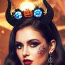 TWINKLEDE Light Up Halloween Headband Devil Horns Hair Accessories for Adult