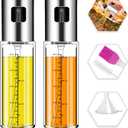 Oil Sprayer for Cooking, 2 Pack Upgraded Olive Oil Spray Bottle Mister Refillable with Scale Air Fryer Accessories for Kitchen, Salad, Baking, BBQ, Frying