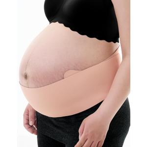 Momcozy Belly Bands for Pregnant Women, One-Piece & Portable Pregnancy Belly Band with Ergonest Back Support & Breathable Fabric  Adjustable Maternity Belt for Small/Round/High-Carrying Belly (X-Large, Oyster Pink)