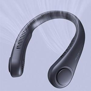 JISULIFE Portable Neck Fan, Hands Free Bladeless Fan, 5 Speeds, 4000 mAh Battery Operated Wearable Personal Fan, Twistable, Rechargeable, Gift for Women Men-Blue