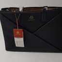 LOVEVOOK Laptop Tote Bag for Women with Large Cup Holder, 15.6 Inch PU Leather Work Bag Teacher Tote Bag, Waterproof Computer Bags Business Office Briefcase Handbag (Black)