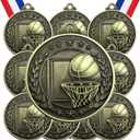 Misdary 12 Pack Medals with Neck Ribbons Team Participation Trophies for Kids Sports Awards Party Favors for Sports Competitions Celebration Gift (Bronze)