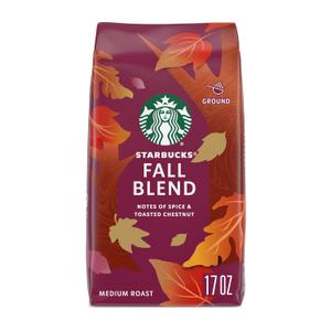 Starbucks Ground Coffee, Medium Roast Coffee, Fall Blend, 100% Arabica, Limited Edition, 1 Bag (17 Oz) (1.06 Pound (Pack of 1)), Best By: 06/01/2026