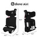 Diono Airi Lightweight High Back Booster Seat, Foldable Travel Friendly, Slim 3-Across Fit, 40–100 lbs/43–57 in, Frontal Impact Protection, Black