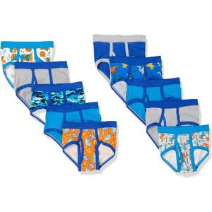 Hanes Boys' Brief Underwear, Cotton Underwear for Boys, No Ride-Up Briefs, 6 and 10 Packs (4T)