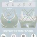 5 x RUNNING GIRL Sports Bras for Women,Padded Sports Bra Tank Top Sexy Crisscross Back High Impact Longline Workout Yoga Bra (Green, L)