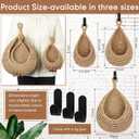 Honeydak Boho Decor Hanging Wall Baskets for Kitchen 3 Pack Teardrop Baskets with Hooks Storage Fruit Onion Vegetable Potato for Home 3 Sizes(Light Linen,Teardrop,Cotton Rope)