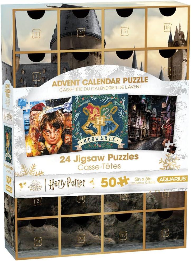 AQUARIUS Harry Potter Advent Calendar Puzzle Set (24 Jigsaw Puzzles / 50 Pieces Each) Officially Licensed Harry Potter Merchandise & Collectibles -5x5 Inches