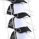 Zonon 4 Tier Hat Display Stand Wire Countertop Hat Display Rack boutique Baseball Cap Rack for Retail, Table Top, Bedroom, Entryway(White)