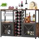 Homeiju Mini Bars for Home, Wooden Coffee Bar Cabinet, Modern Liquor Cabinet for Liquor and Glasses, Farmhouse Buffet Wine Cabinet with Storage Sideboard for Home Kitchen Dining Room, 37"W x 11.8"D x 34.64"H