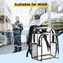 Vorspack Clear Backpack Heavy Duty - Clear Backpacks for School Transparent Bookbag for Girls Boys Large See Through Bag for Work, College, Concert - Black