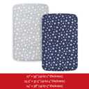 Pack and Play Sheets Boy, Mini Crib Sheets Boy, Stretchy Pack n Play Playard Fitted Sheet, Compatible with Graco Pack n Play, Soft and Breathable Material, Grey & Navy