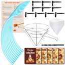 Teenyyou 33 Pcs Maple Syrup Tapping Kit, Deep Fryer Oil Filter Holder Stand, (10) Taps, (10) 3' Food Safe Tubing, (5) 1 Qt Maple Syrup Filters, Drill Bit, Full Instruction, Recipe Cards