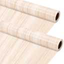 Kolldenn 2 Rolls Light Wood Grain Fabric Paper Bulletin Board Roll 4 x 12ft