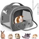 Bissap Guinea Pig Carrier Bag, Portable Small Animal Carrier Pouch for Hamster Chinchilla Rabbit Gerbil Hedgehog Sugar Glider Outgoing Travel Carrying Case - Grey