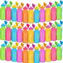 Ziliny 72 Pcs Sports Water Bottles Bulk for Team 20 oz Squeeze Reusable Plastic Water Bottles with Lanyards Blank DIY Cups End of the Year Gifts for Cycling Summer Camp Party Favors