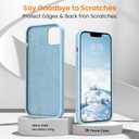 OuXul for iPhone 14 Case, iPhone 13 Case Shockproof Liquid Silicone Protective Phone Case with Soft Anti-Scratch Microfiber Lining Ultra Slim Drop Protection Phone Cover 6.1 inch(Ice Blue)