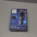 Philips Norelco Shaver 3900 Series, Wet and Dry Electric Shaver, P-Cap, Travel Pouch, Charging Stand, Storm Blue, Model S3341/92 (Silver New)