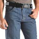 Skull Belt Punk Rock Waist Belt with Rhinestone Buckle and Rivets for Men and Women 