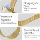 Slim Milanese Loop and Case for Apple Watch Bands for Women 40mm,Thin Magnetic Mesh Stainless Steel Dressy Wristband Strap for iWatch Series 6/5/4/SE3/SE2/SE,06-gold