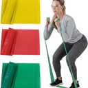 THERABAND Resistance Bands Set, Beginner Kit, Yellow, Red, Green, Latex Elastic Bands for Exercise & Physical Therapy, Strength Training for Upper & Lower Body Fitness