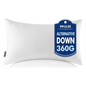 MIULEE Throw Pillows Inserts, 2 12x20 Inch 100% Virgin Fiber Filling Bed Couch Pillows