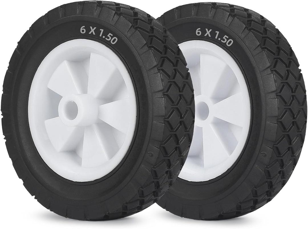 GIGOOL 6 Inch Wheels for Oregon 72-106 Hand Trucks, Replacement Wheels Fit for Oregon Lawn Mower Wagon Utility Cart, Pack of 2