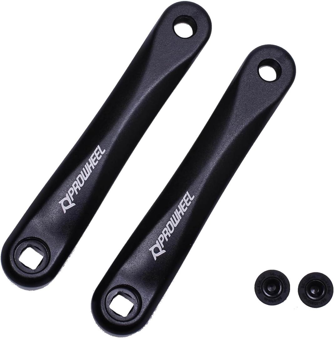 PROWHEEL Ebike Crank Arm in Square Hole,140MM/152MM/160MM/165MM/170MM/175MM Black Bike Crank Arm for Electric Bike, Mid Mounted Motor, Torque(1 Pair)
