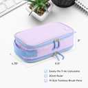 J World New York Doodle Large Capacity Pencil Case. 2 Compartment Pouch Pen Bag for School Teen Girl Boy Women, Purple