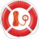 23''-28'' Life Preserver Ring with 98.4ft Floating Lifesaving Rope, Throwable Flotation Device, Lifebuoy Set, Pool Safety Float, for Buoy and Swimming Decoration, Boat Safety Equipment