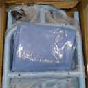 mirolam Kids Clothing Rack  Dress Up Clothes Storage Racks  Modern Wardrobe  Small Kids Costume Wardrobe Rack with 2 Fabric Floors Storage Shelf Blue Dresser for Kids Bedroom