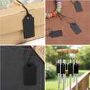 200 Pcs Black Price Tags, Gift Tags with Elastic String 1 x 0.5 Inch Jewelry Price Tag Writable Gift Tag Black Paper Hang Labels for Christmas Gifts Clothes Crafts Display Stocking Stuffers