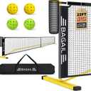 BAGAIL Portable Pickleball Net Set, 22 FT Regulation Size Pickle Ball Net with Ball Collector, 4 Balls and Carry Bag, Easy Setup for Outdoor Indoor Driveway, 36"H x 22'W