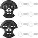 18 Pcs 3D Hinge Discs Hardware Kit 2 Sets Black Hinge Discs 8 Pairs Screws and Washers for Snowboard Ski Winter Sports Equipment Systems