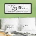 TQianJiang And So Together They Built A Life They Loved Above Bed Wall Decor 24"X10" for Master Bedroom Over Bed Sign Large Wood Framed Wall Hanging Art (Black)