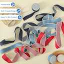 Pretty Jolly Dark Blue Denim Ribbon for Crafts Handmade Rustic Frayed Cotton Jean Fabric Ribbon for Flower Bouquet 15 Yards 1 Inch Cloth Ribbons for Gift Wrapping Hair Sewing Accessories Holiday Decor