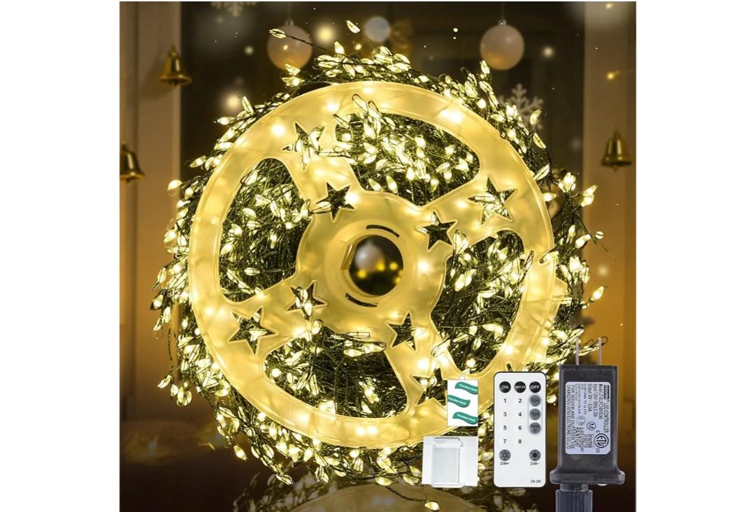 Dailyart Fairy Lights Plug in, 1000 Led Fairy Lights with Remote 75Ft Warm Light with Timer Long Twinkle Light Waterproof String Light for Bedroom Outdoor Indoor Decorative,Green Wire