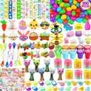 GDWDGJ 300pcs Easter Eggs with Toys Inside Bulk Filled Easter Egg Fillers 100 Pack Non Candy Stuffed Easters Basket Stuffers Essentials for Kids Girls Toddlers Boys Easters Egg Hunt Party Favors