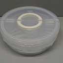 12inch 2 Pack Food Storage Container with Lid and Handle, Reusable 2 Compartments Pizza Slice Storage Container, Round Pie Carrier Leftover Pizza Keeper for Food Cake Cheesecake Tortilla Pastry