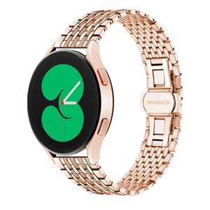 Juntan Stainless Steel Bands Compatible for Samsung Galaxy Watch 7/6/5/4 Band 40mm 44mm, Watch 5 Pro 45mm, Galaxy Watch 6/4 Classic 43mm 47mm 42mm 46mm, Quick Release 20mm Metal Straps for Women Men