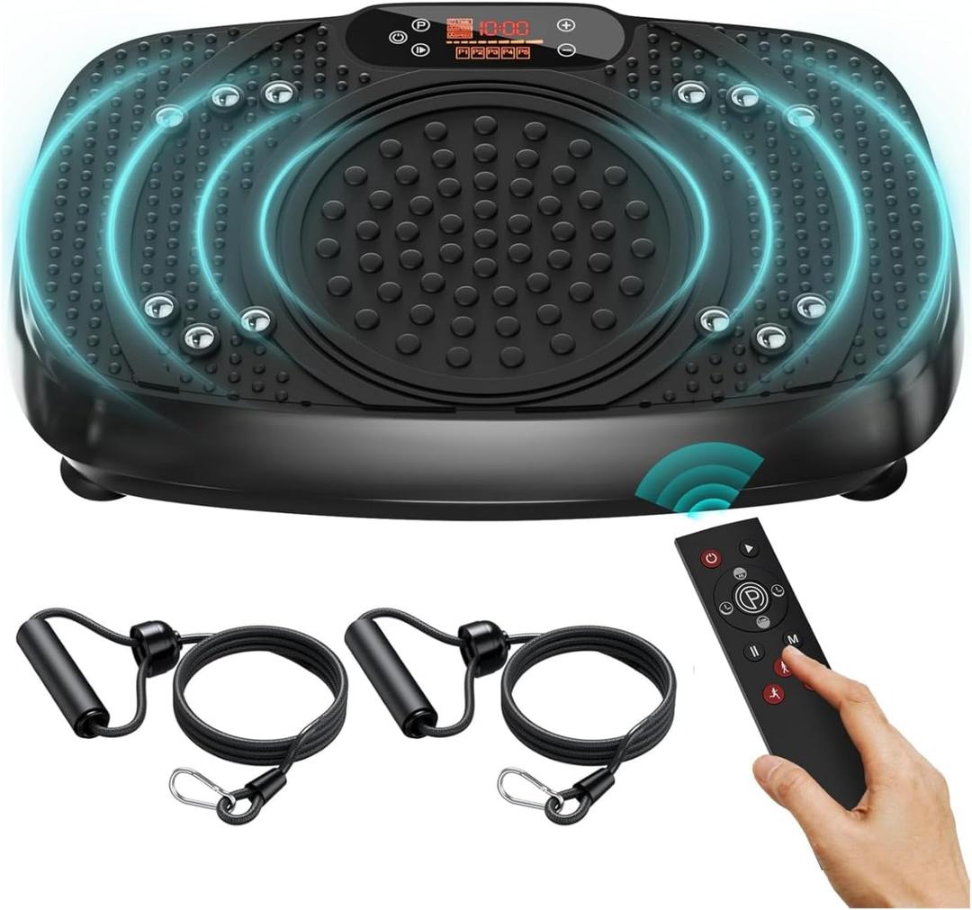 Vibration Plate Exercise Machine: TISSCARE Vibrating Plates for Weight Loss and Lymphatic Drainage, Whole Body Workout Sculpting Platform for Home Fitness Fat Burner for Women Men (Standard Size, Black)