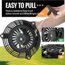 GCV160 Pull Start Recoil Starter Compatible with Honda GCV160 GCV135 HRU19 EN2000 GC160 GC135 Lawn Mower Pressure Washer Engine Parts Pull Cord Assembly (Black)