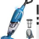 Enhulk Pool Vacuum for Above Ground Pool, 2025 Upgraded Pool Vacuum with A Telescopic Pole, 18.5 Gal/Min Powerful Suction, 80Mins Runtime, Effortlessly Cleans Debris Underwater (Blue)