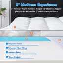 Dual Layer 5 Inch King Size Memory Foam Mattress Topper, 3 Inch Quilted Top Mattress Pad Cover and 2 Inch Cooling Gel Foam, Medium Firm for Back Support Pain Relief