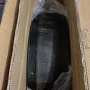 Round Wooden Serving Tray with Beads, Circle Vintage Black Wood Coffe Table Tray for Dining Room Table Centerpiece, Kitchen Counter (13")