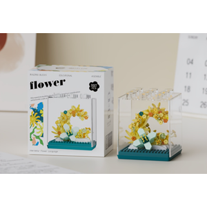 Flower Bouquet Building Set Toy with Dust Cover – Perfect Toys Gift for Home Decor, Art Collection, and Office Display Buildings Blocks
 Pack of 2