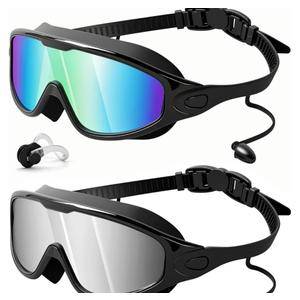 Rantizon Swim Goggles 2 Pack, Wide View Anti Fog&UV Swimming Goggles for Audlt, No Leaking Swim Glasses for Men Women Kids