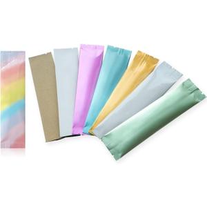 200Pcs Coffee Sugar Bag Heat Seal Aluminum Foil Plastic Bags Matte Colored Ziplock Bags Open Top with Tear Notch Zipper Pouch Food Saver Bag Short Term Food Storage Packaging (Green)